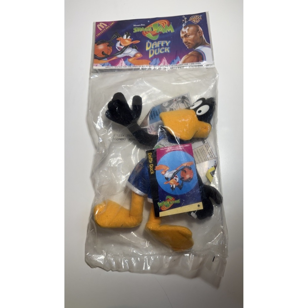 McDonald's Space Jam Daffy Duck Stuffed Animal‎ Plush Toy Small 1996